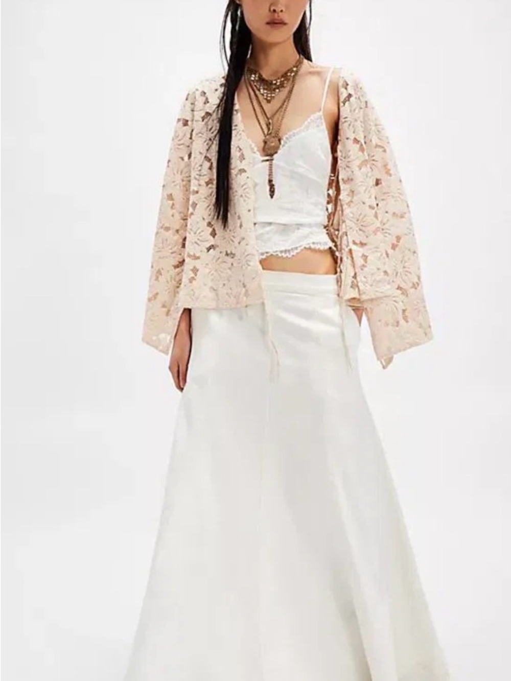 Free People Romona Lace Kimono - Ivory… new with tags - Picture 4 of 12